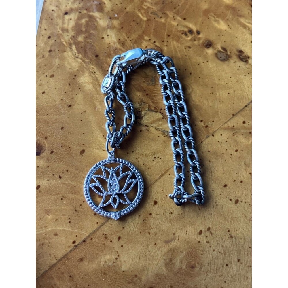 Judith Ripka Sterling Silver Lotus Charm Bracelet